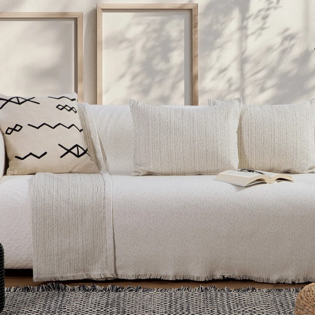 Ριχτάρι Διθέσιου Καναπέ 2 Όψεων (170x250) Nef-Nef Homeware Malta 25 Ecru/Black