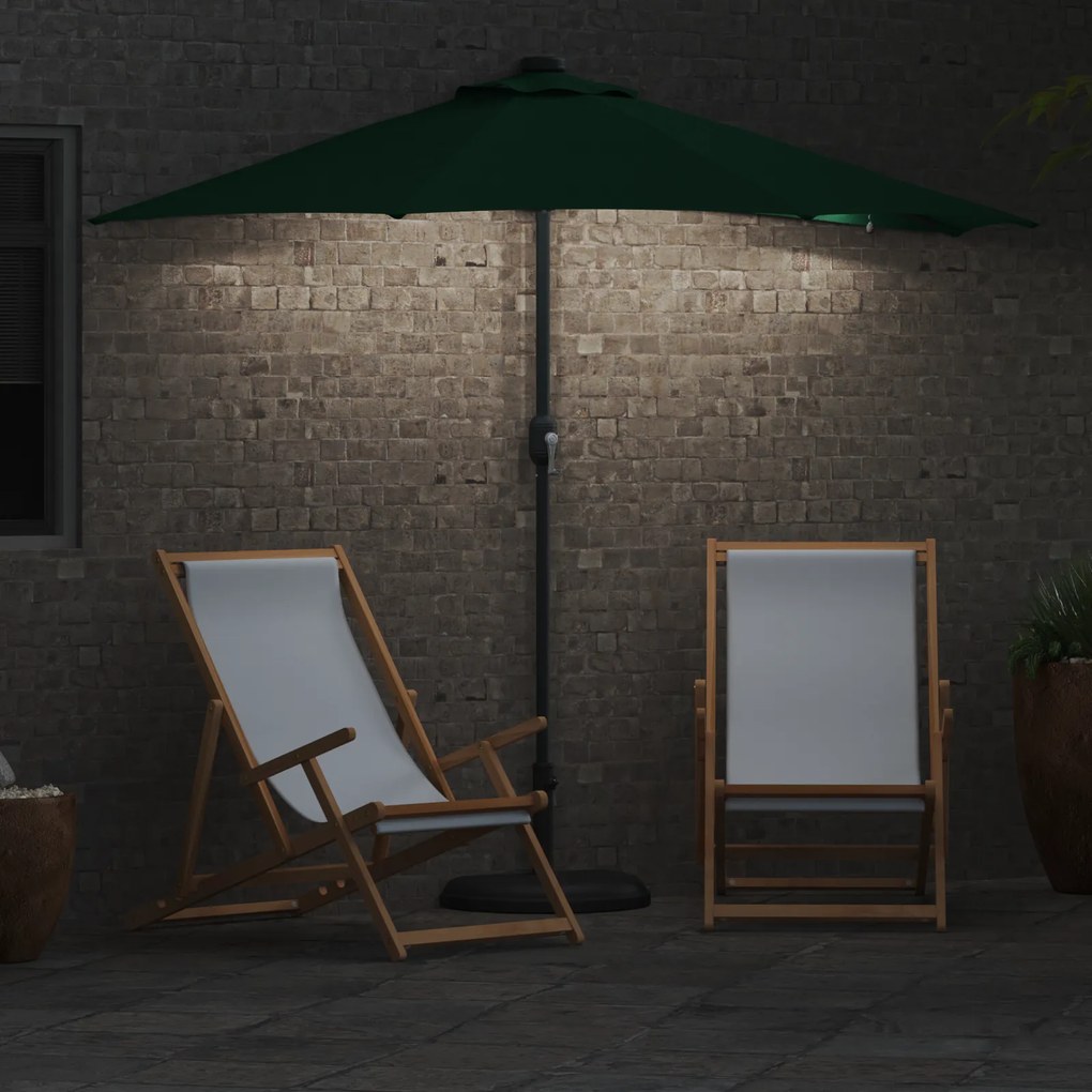 vidaXL Ομπρέλα Κήπου Πράσινο 294 x 150 x 223 εκ ύφασμα