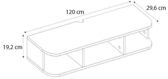 ΕΠΙΠΛΟ ΤΗΛΕΟΡΑΣΗΣ ΕΠΙΤΟΙΧΙΟ BASK MEGAPAP ΜΕ LED ΧΡΩΜΑ ΛΕΥΚΟ 120X29,6X19,2ΕΚ.