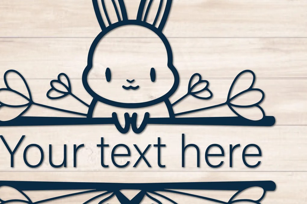 Σετ των 2 Intra απο ξύλο plywood Χρώμα wenge 3mm-4mm πάχος - αποκοπής μονόγραμμα Split Easter Bunny Δίασταση 4x4 cm INTRAFABR-66386606