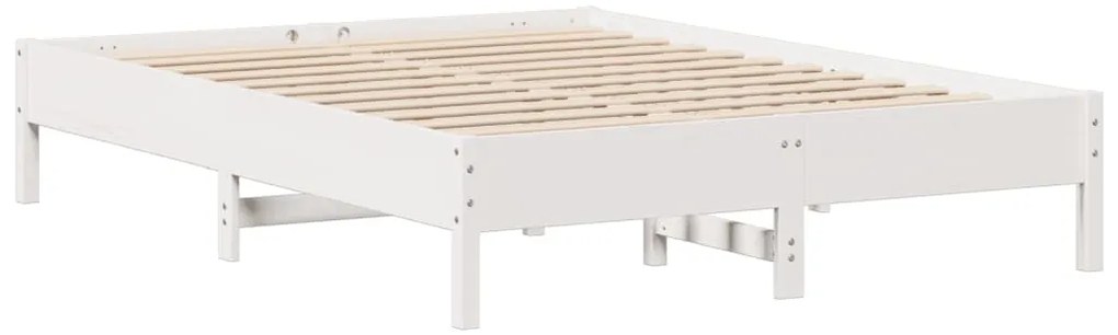 vidaXL Σκελετός Κρεβ. Χωρίς Στρώμα Λευκό 160x200 εκ Μασίφ Πεύκο