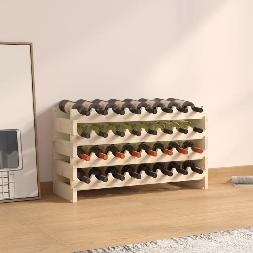 vidaXL Ραφιέρα Κρασιών 83 x 29 x 46 εκ. από Μασίφ Ξύλο Πεύκου