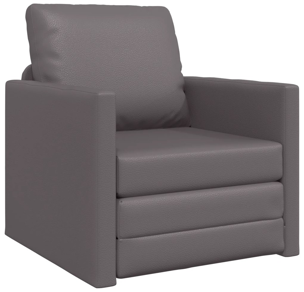 vidaXL Κρεβάτι Καναπέ 2 σε 1 Γκρι 74x77x81 cm Από Ψεύτικο Δέρμα