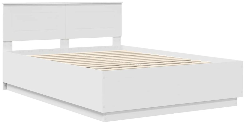 vidaXL Σκελετός Κρεβατιού Λευκό 150 x 200 cm Επεξεργασμένο ξύλο