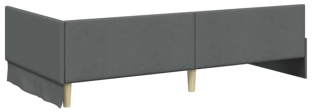 vidaXL Κρεβάτι Γωνίας με κεφαλάρι Σκούρο Γκρι 90 εκ x 200 εκ Βελούδο