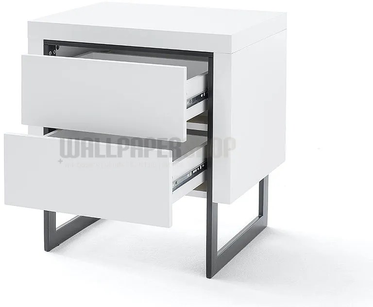 Gap Κομοδίνο Μαύρο / Λευκό Ματ 50x40x55