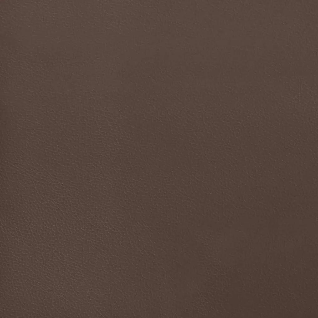 Κρεβάτι Boxspring με Στρώμα Καφέ 140x190εκ. από Συνθετικό Δέρμα - Καφέ