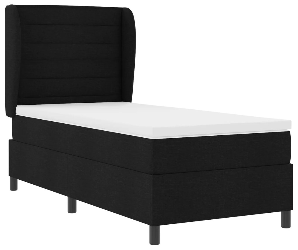 vidaXL Κρεβάτι με Ματ Μαύρο 100x200 εκ. Ύφασμα