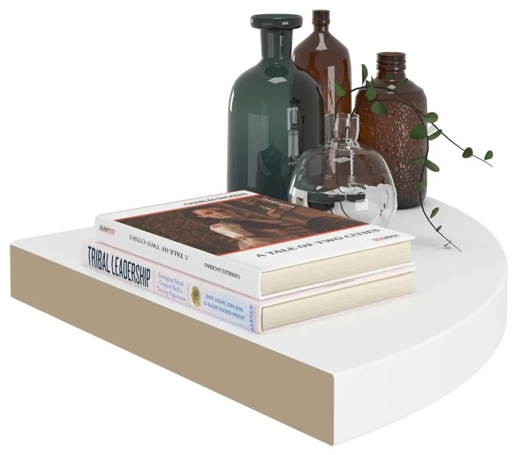 Ράφια Τοίχου Γωνιακά 4 τεμ. Άσπρα 35x35x3,8 εκ. MDF 323918