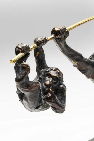 Επιτραπέζιο Διακοσμητικό Climbing Monkeys Γκρι/Χρυσό 38x15x32,5 εκ - Γκρι