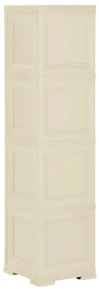 vidaXL Πλαστικό Ντουλάπι Angora Λευκό 40 x 43 x 164εκ. με Σχέδιο Ξύλου