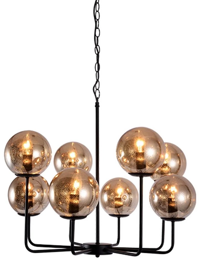 Φωτιστικό Οροφής Πολύφωτο OD905808PAM Black &amp; Amber Metal, Glass