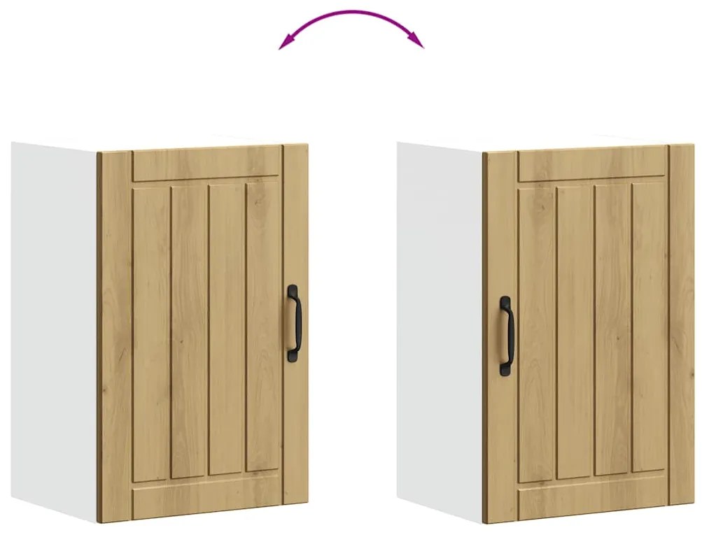 ντουλάπι τοίχου κουζίνας "Lucca" Artisan Oak Engineered Wood - Καφέ