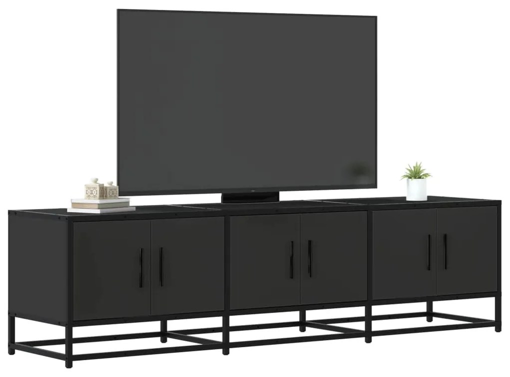 vidaXL Έπιπλο Τηλεόρασης Μαύρο 150x35x41 εκ. Επεξεργ. Ξύλο / Μέταλλο