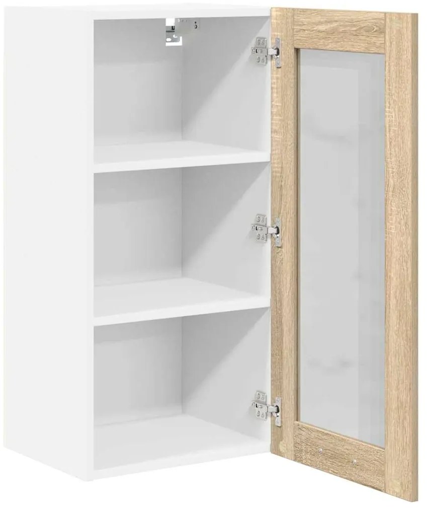 vidaXL Κρεμαστό ντουλάπι με πόρτα Riga Δρύς Sonoma 40 x 31 x 80 εκ.