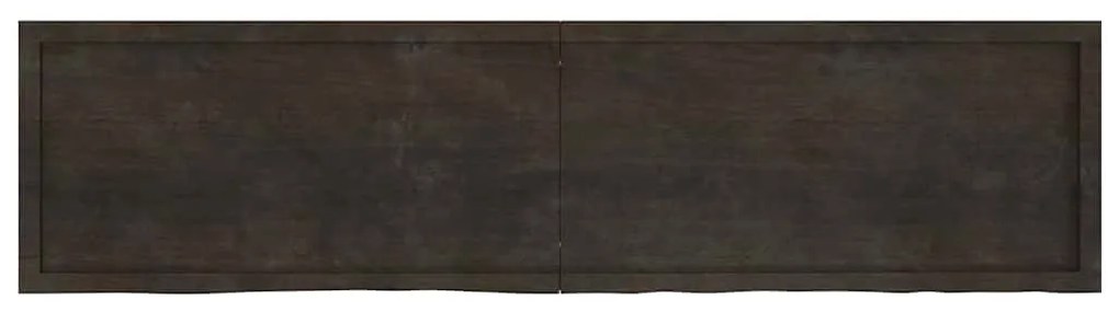 vidaXL Πάγκος Μπάνιου Σκούρο Καφέ 200x50x(2-6) εκ. Επεξεργ. Μασίφ Ξύλο