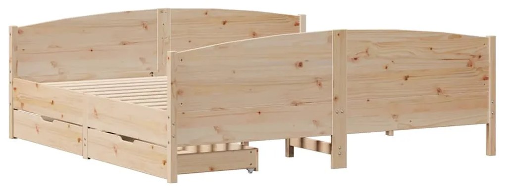 vidaXL Σκελετός Κρεβατιού Χωρίς Στρώμα 160x200 εκ Μασίφ Ξύλο Πεύκου
