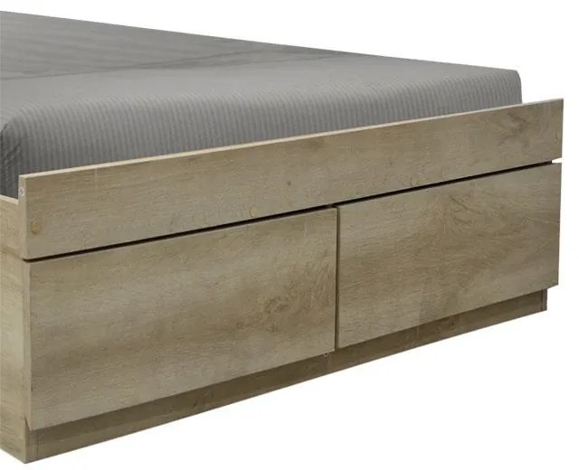 Κρεβάτι μονό Nalos με συρτάρι castillo-oak 100x200εκ 105x205x80 εκ.