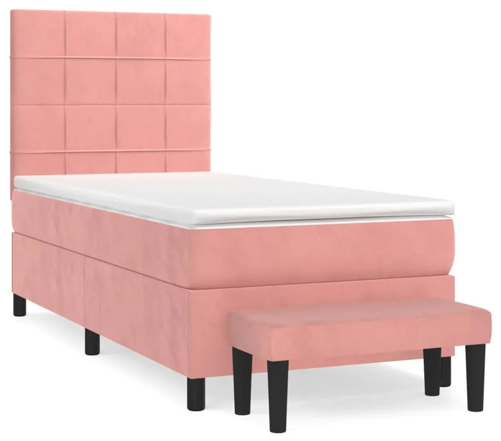 ΚΡΕΒΑΤΙ BOXSPRING ΜΕ ΣΤΡΩΜΑ ΡΟΖ 90X200 ΕΚ. ΒΕΛΟΥΔΙΝΟ 3137826