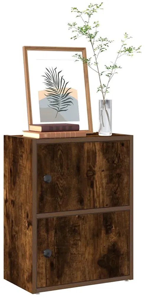 vidaXL Βιβλιοθήκη Καπνιστή Δρυς 40x24x52 εκ. από Επεξεργασμένο Ξύλο