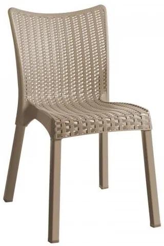 DORET Καρέκλα Στοιβαζόμενη PP Cappuccino, με πόδι αλουμινίου Ε3803,1