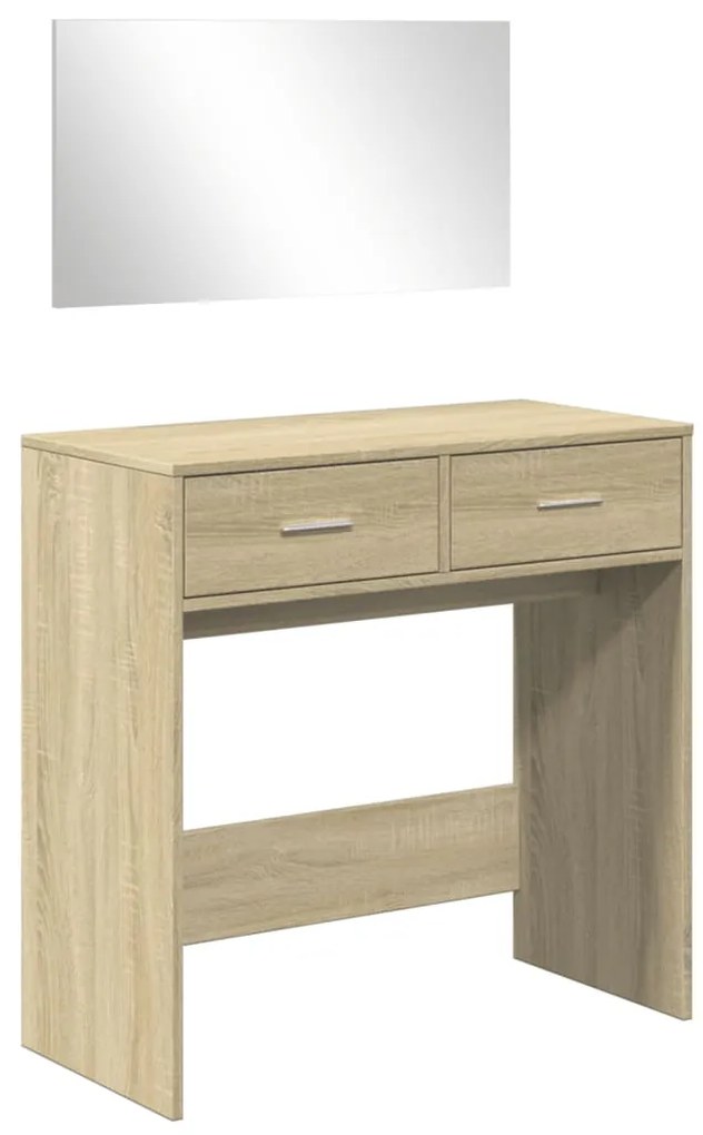 vidaXL Μπουντουάρ με Καθρέφτη Sonoma Δρυς 80 x 39 x 80 εκ.