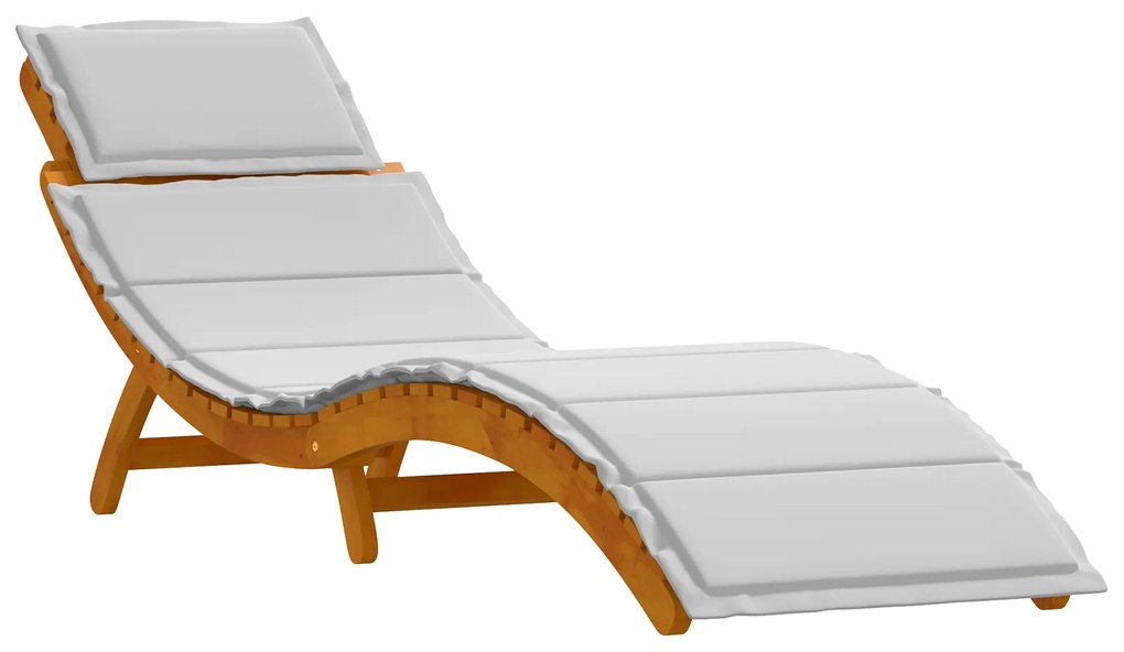 vidaXL Ξαπλώστρα με μαξιλάρι 2 pcs Ανοιχτό γκρι 184 x 55 x 64 εκ