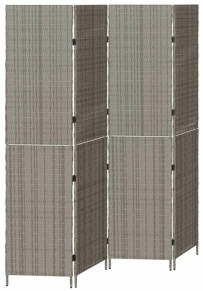 vidaXL Διαχωριστικό Δωματίου Γκρι 195 x 180 εκ. συνθετικό ρατάν