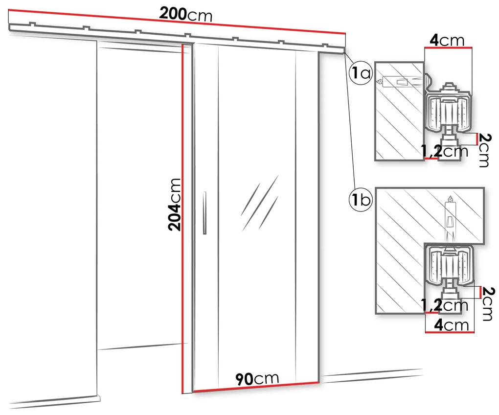 Συρόμενες πόρτες Hartford 490, 23 kg, Άσπρο, Πλαστικοποιημένη μοριοσανίδα, Καθρέφτης, Αλουμίνιο | Epipla1.gr
