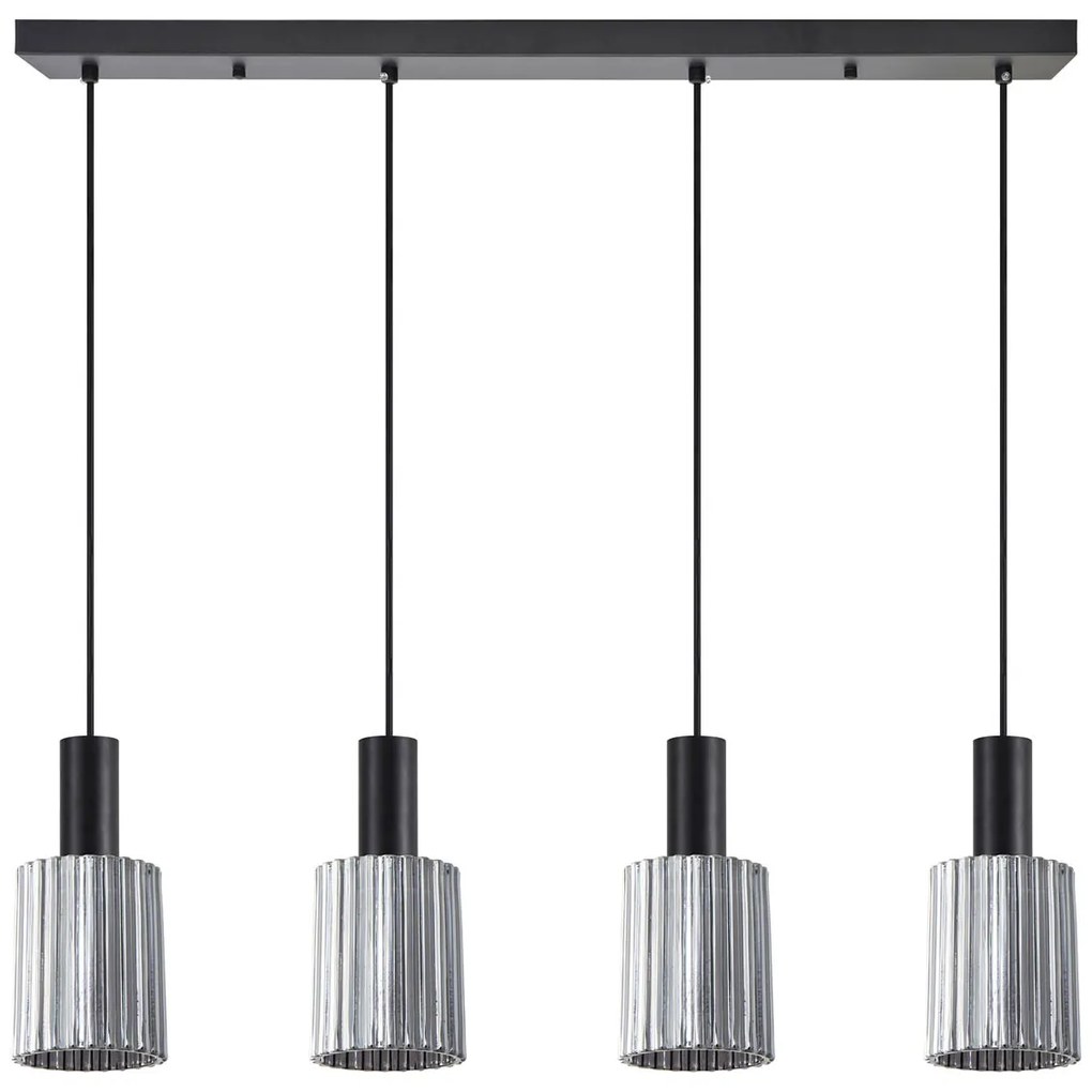 Φωτιστικό Οροφής Πολύφωτο Homelighting 77-8489 Black/Smoked