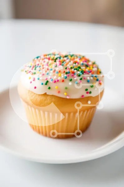 Intra Συλλεκτικό Ξύλινο Παζλ Plywood  4mm - Πολύχρωμο cupcake με ψεκασμούς Σε Ξύλινο Κουτί - Διαστάσεις: 10x10 cm – 25 κομμάτια