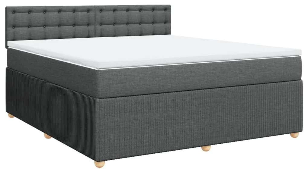 ΚΡΕΒΑΤΙ BOXSPRING ΜΕ ΣΤΡΩΜΑ ΣΚΟΥΡΟ ΓΚΡΙ 180X200 ΕΚ ΥΦΑΣΜΑΤΙΝ 3289850