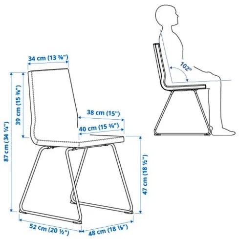 SKANSNAS/LILLAN τραπέζι και 4 καρέκλες, 150/205 cm 995.616.24