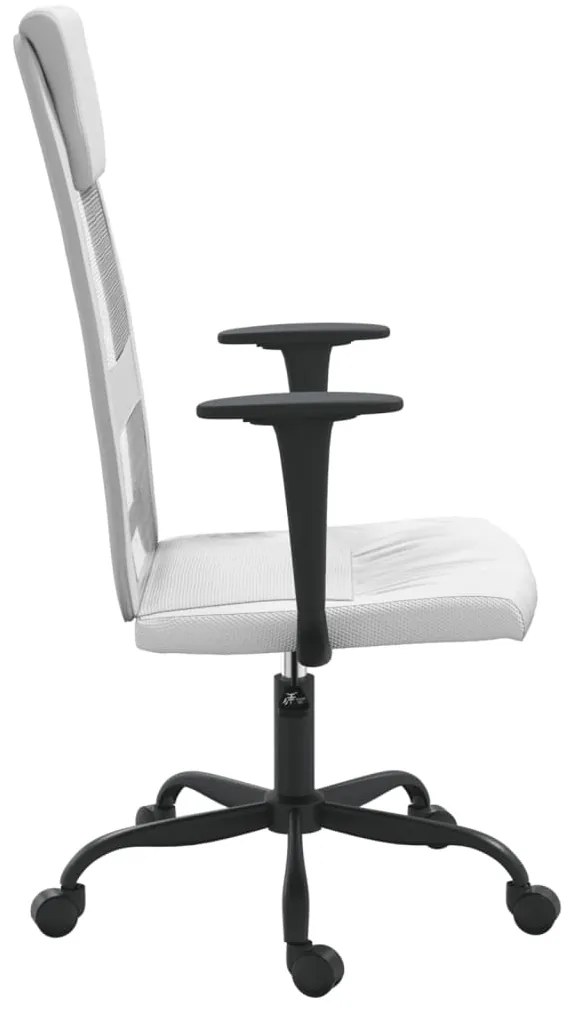 vidaXL Καρέκλα Γραφείου Ρυθμ. Ύψος Λευκή Διχτυωτό Ύφασμα/Συνθ. Δέρμα