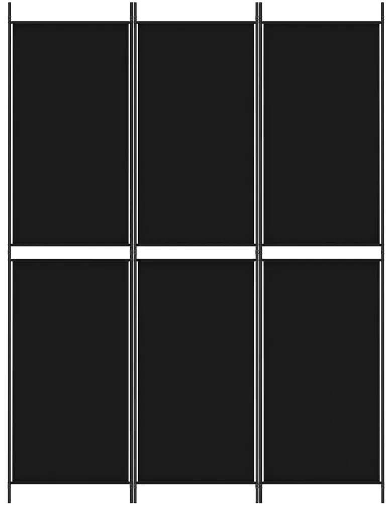vidaXL Διαχωριστικό Δωματίου με 3 Πάνελ Μαύρο 150x200 εκ. από Ύφασμα
