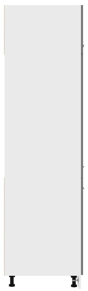 vidaXL Ντουλάπι Ψυγείου Γυαλιστερό Γκρι 60x57x207 εκ. Μοριοσανίδα