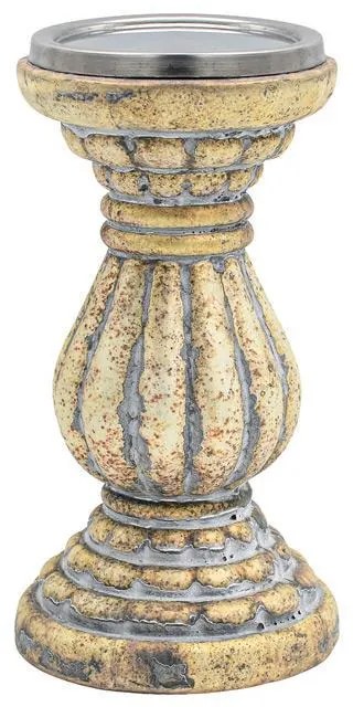 Γυάλινο Κηροπήγιο FL2814 Fylliana Μεταλλικό Φινίρισμα 10x20εκ. 10x10x20 εκ.