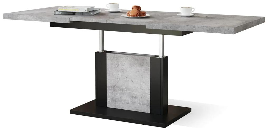 Πολυμορφικό τραπέζι σαλονιού Glendale 103, Σκυρόδεμα, Μαύρο, 60x70x120cm, 55 kg, Πλαστικοποιημένη μοριοσανίδα, Γωνιακό | Epipla1.gr