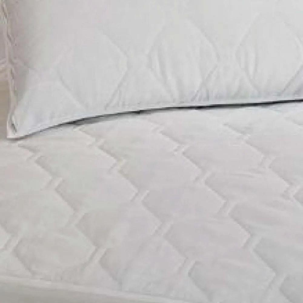 Επίστρωμα Καπιτονέ Αδιάβροχο Polycotton - 100 x 200 cm + 40 cm - Λευκό - Borea