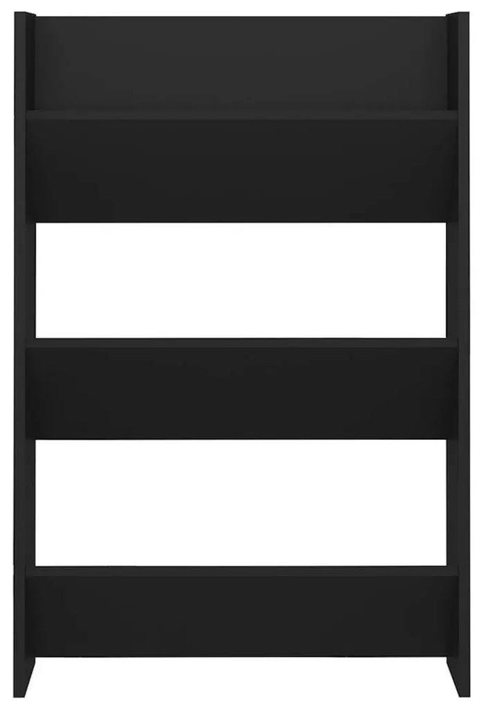 Παπουτσοθήκες Τοίχου 2 τεμ. Μαύρες 60x18x90 εκ. από Μοριοσανίδα - Μαύρο