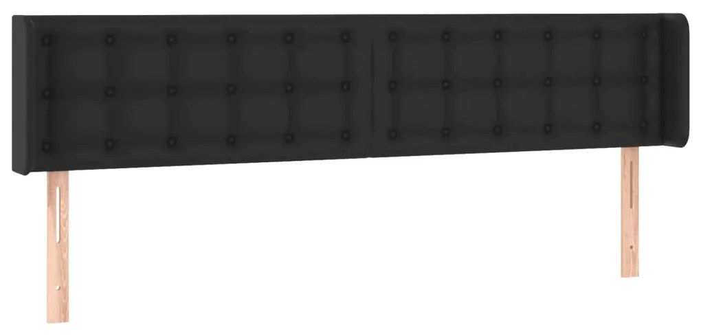Κεφαλάρι Κρεβατιού LED Μαύρο 183x16x78/88 εκ. Συνθετ. Δέρμα 3123338