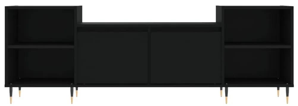 Έπιπλο Τηλεόρασης Μαύρο 160x35x55 εκ. από Επεξεργασμένο Ξύλο - Μαύρο