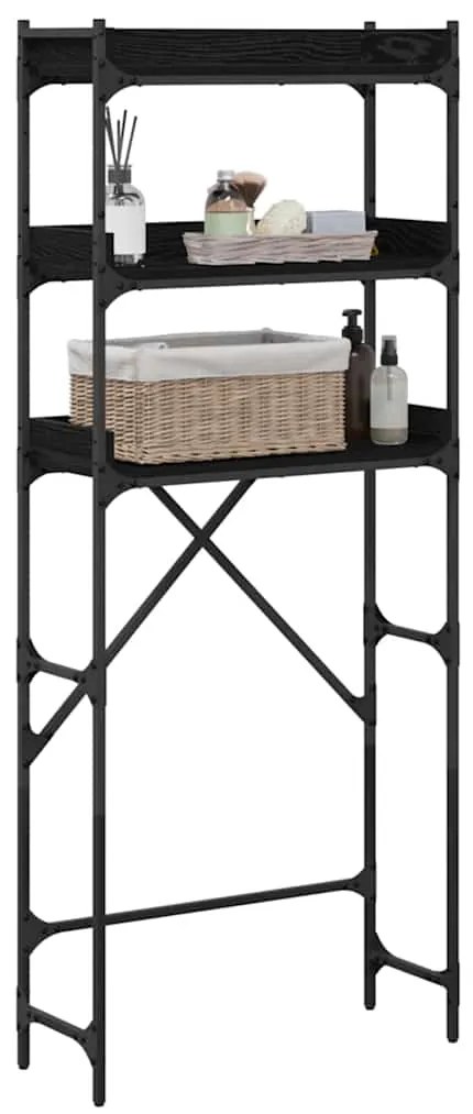 vidaXL Ράφια πλυντηρίου ρούχων με ράφι Μαύρο 0ak 67 x 25 x 163 εκ.