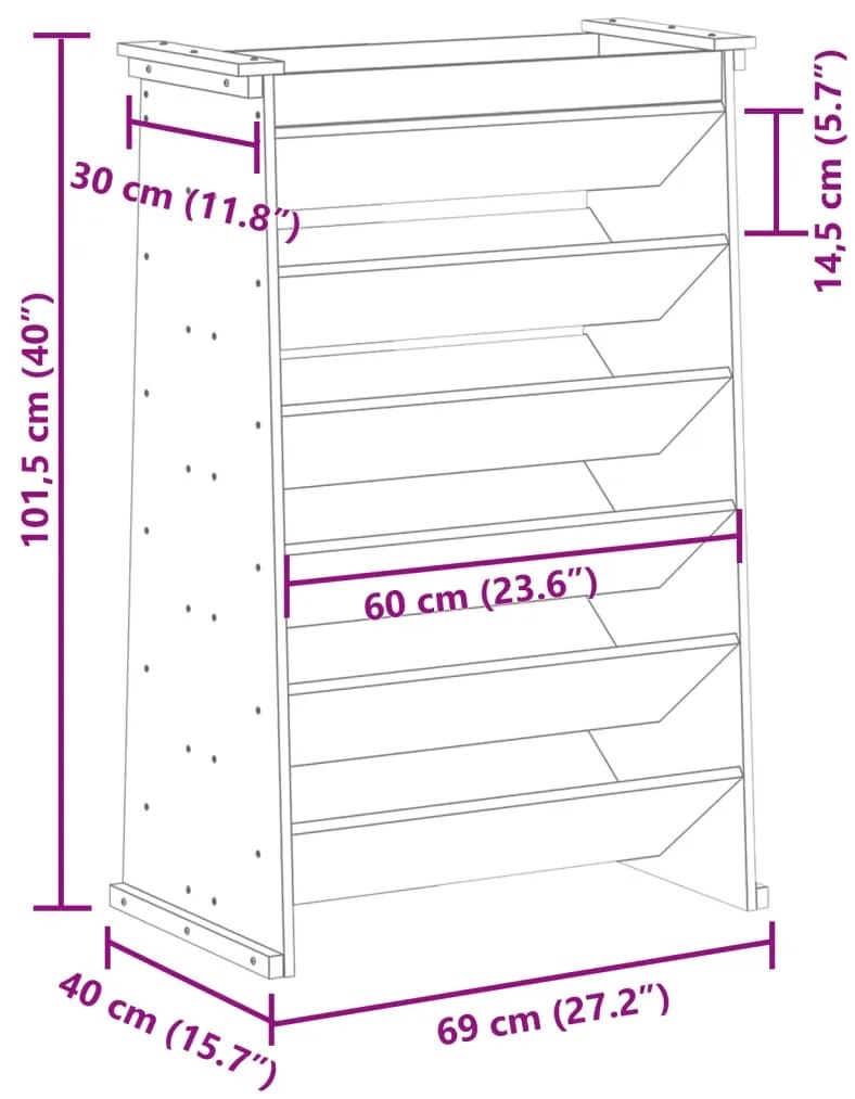 ΖΑΡΝΤΙΝΙΕΡΑ ΒΟΤΑΝΩΝ 6 ΕΠΙΠΕΔΩΝ 69X40X101,5ΕΚ ΜΑΣΙΦ ΨΕΥΔΟΤΣΟΥΓΚΑ 855056