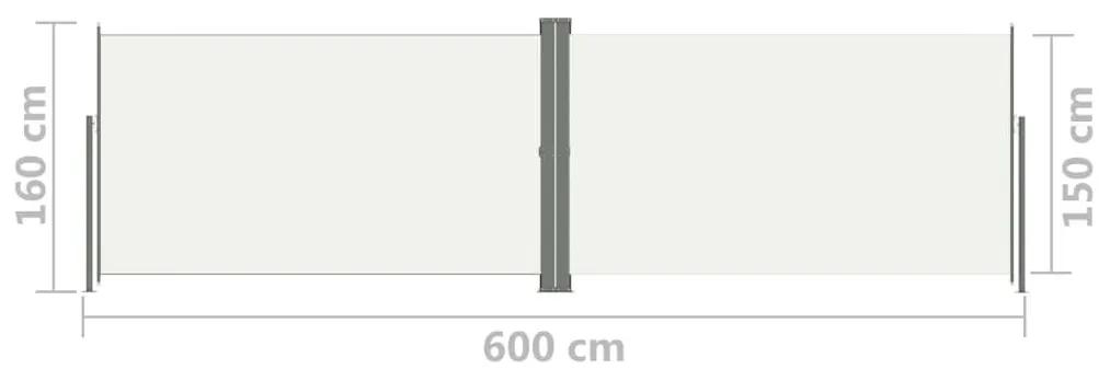 Σκίαστρο Πλαϊνό Πτυσσόμενο Κρεμ 160 x 600 εκ. - Κρεμ