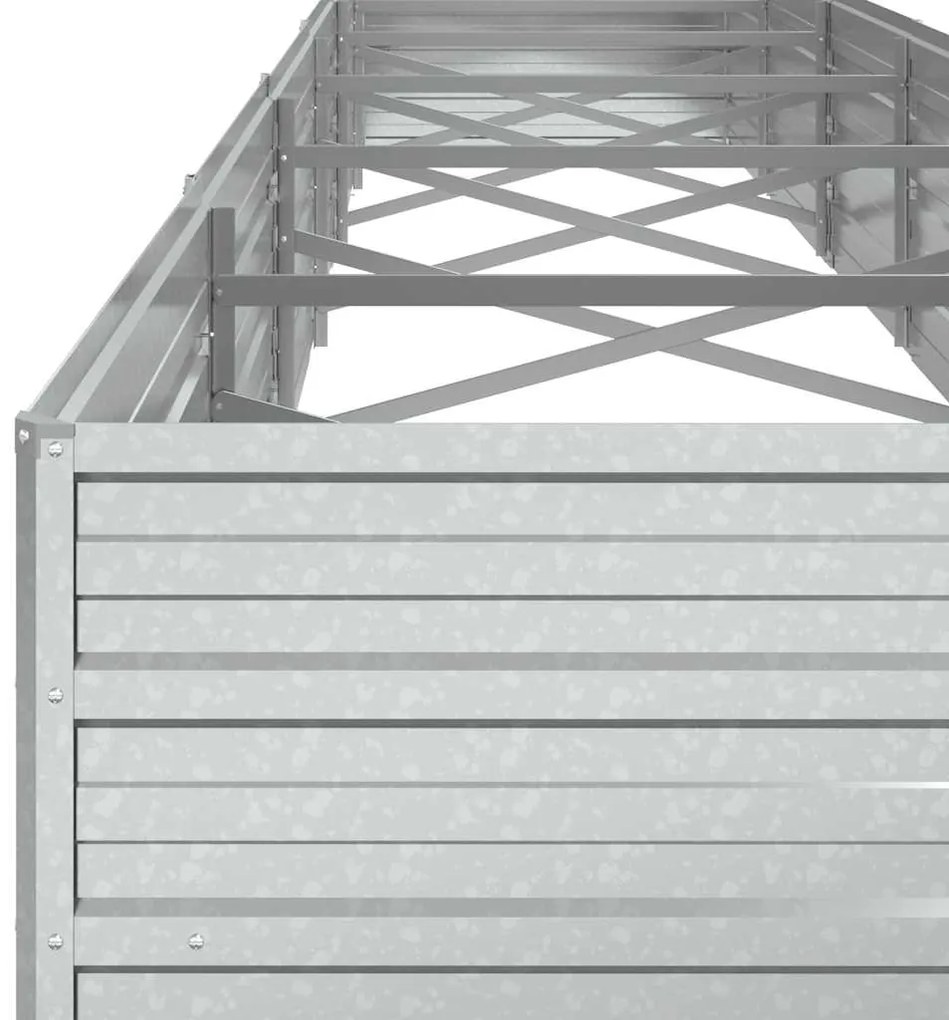 vidaXL Ζαρντινιέρα Υπερυψωμένη Ασημί 480x80x45 εκ. Γαλβανισμ. Χάλυβας