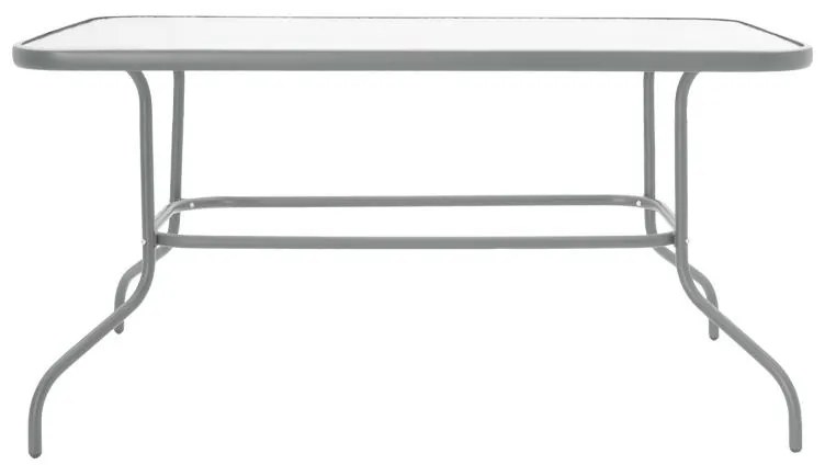 Τραπέζι Valor μέταλλο γκρι-γυαλί 140x80x70εκ 140x80x70 εκ.