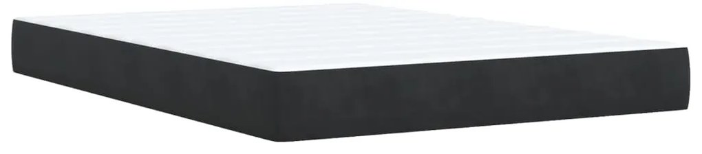 vidaXL Κρεβάτι Boxspring με Στρώμα Μαύρο 140x200 εκ. Βελούδινο