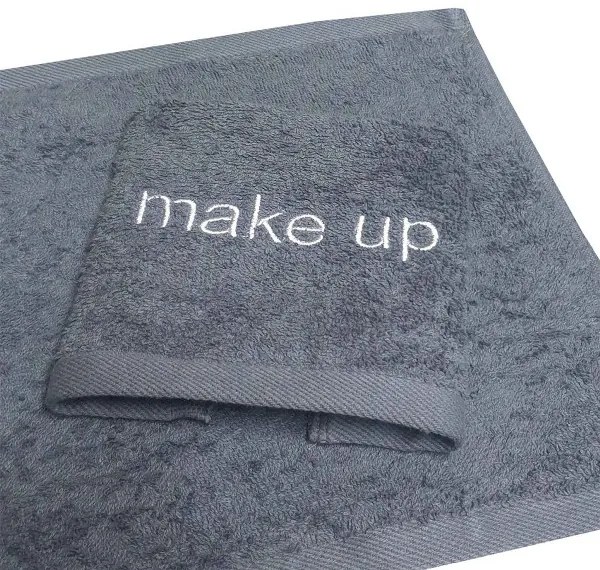 Πετσέτα Βαμβακερή Make Up 30x30εκ. Plain Line Γκρι