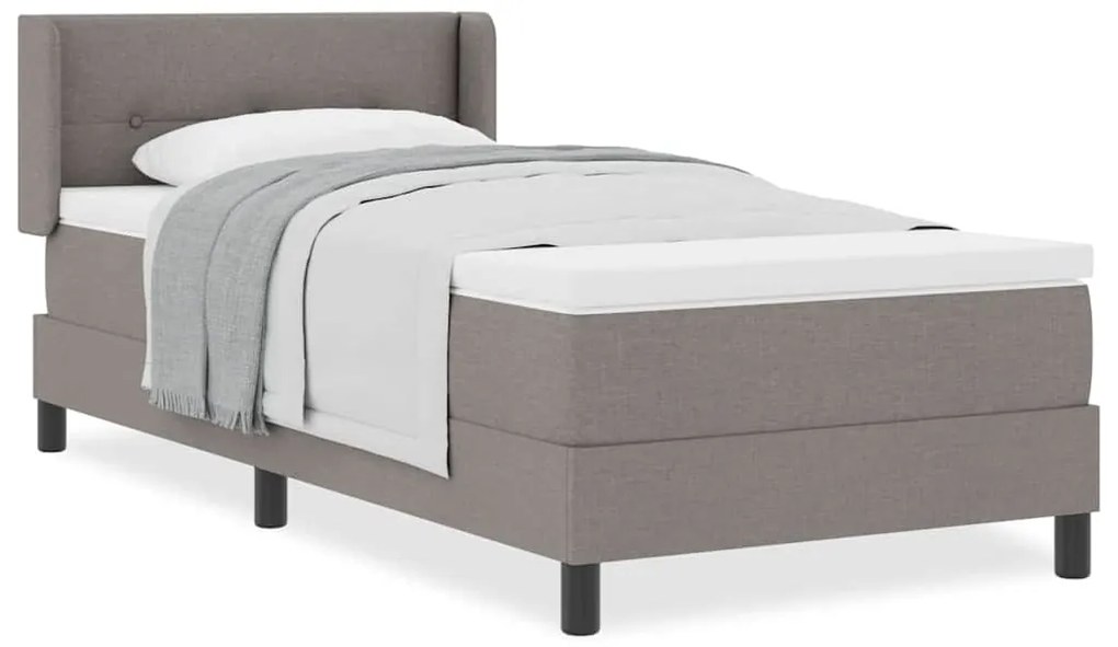 vidaXL Κρεβάτι box spring με στρώμα με στρώμα Taupe 90 x 200 cm